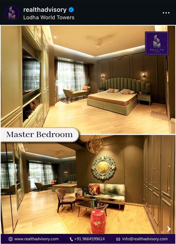 Living Room in 4 BHK Apartment at Lodha World One, Worli – for Sale