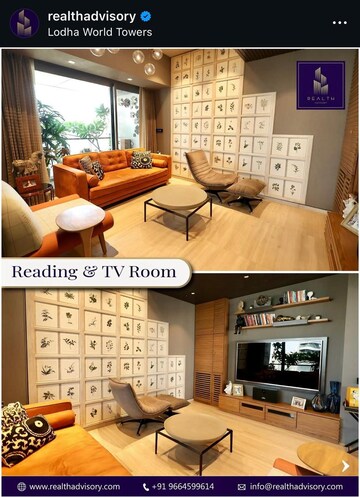Living Room in 4 BHK Apartment at Lodha World One, Worli – for Sale