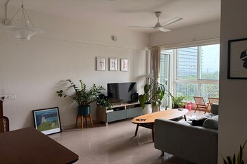 Living Room in 2.5 BHK Apartment at Godrej The Trees, Vikhroli East – for Rent