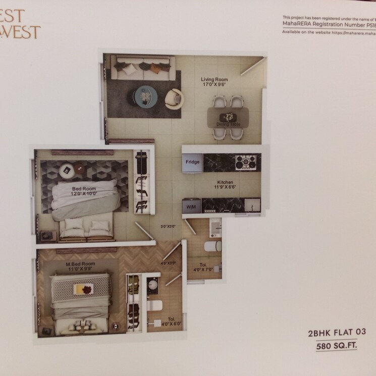 Floor Plan, goregaon west 1 Bedroom 429 Sq.Ft. Apartment In Goregaon West Mumbai 9038981