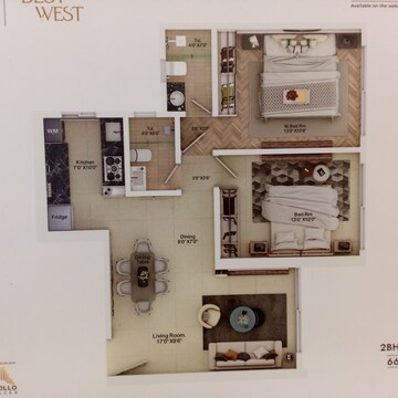 Floor Plan in 1 BHK Apartment at Goregaon West – for Sale