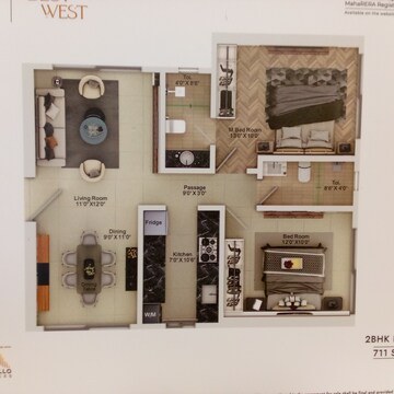 Floor Plan in 1 BHK Apartment at Goregaon West – for Sale