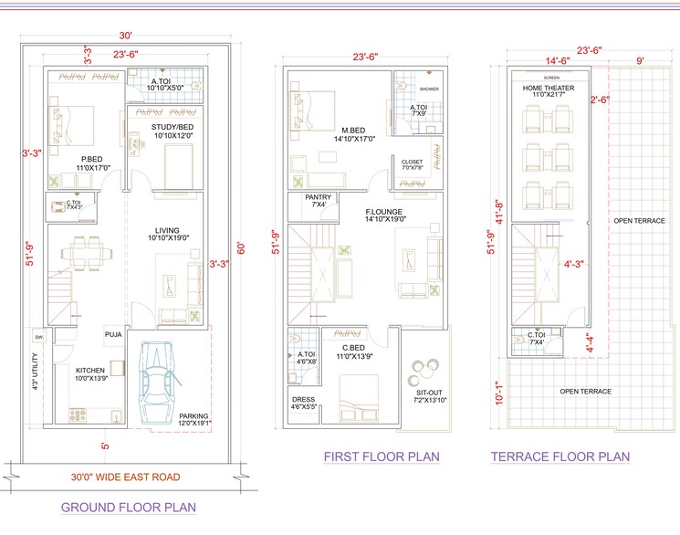 Floor Plan, beeramguda 4 Bedroom 3058 Sq.Ft. Villa In Beeramguda Hyderabad 9040370