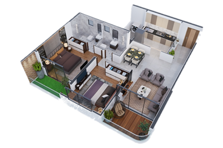 Floor Plan, mahalaxmi-tattva-apas 3 Bedroom 1633 Sq.Ft. Apartment In Beltarodi Nagpur 9037608