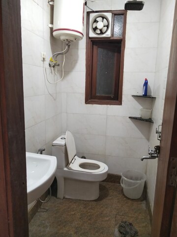 Bathroom in 1 BHK Builder Floor at Paryavaran Complex – for Rent