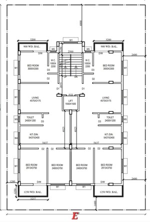 Floor Plan in 3 BHK Apartment at New Town – for Sale