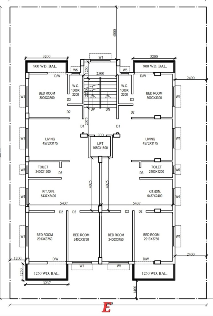 Floor Plan, new town 3 Bedroom 1250 Sq.Ft. Apartment In New Town Kolkata 9041728