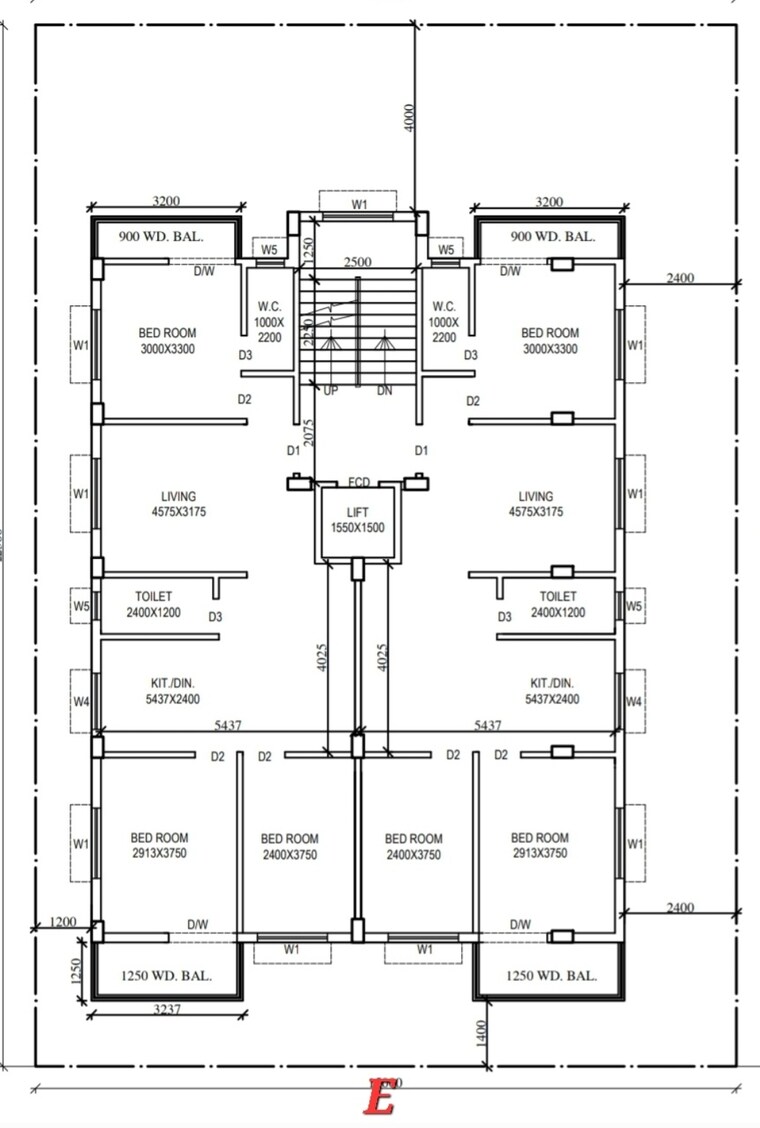 Floor Plan, new town 3 Bedroom 1250 Sq.Ft. Apartment In New Town Kolkata 9041728