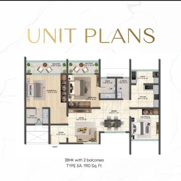 Floor Plan in 2 BHK Apartment at ELV Blossom, Whitefield – for Sale