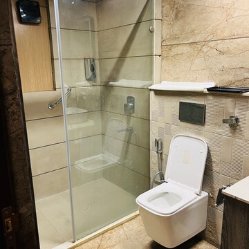 Bathroom in 1 BHK Apartment at AVS City Palace, Raj Nagar Extension – for Rent