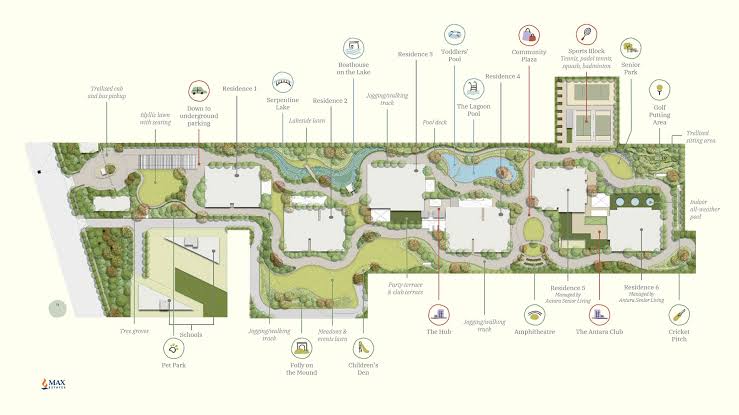 4 BHK + Pooja Room,Servant Room Apartment For Sale in Max Estate 360