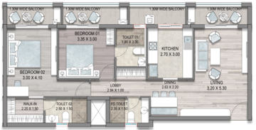Floor Plan in 2 BHK Apartment at Colvale – for Sale