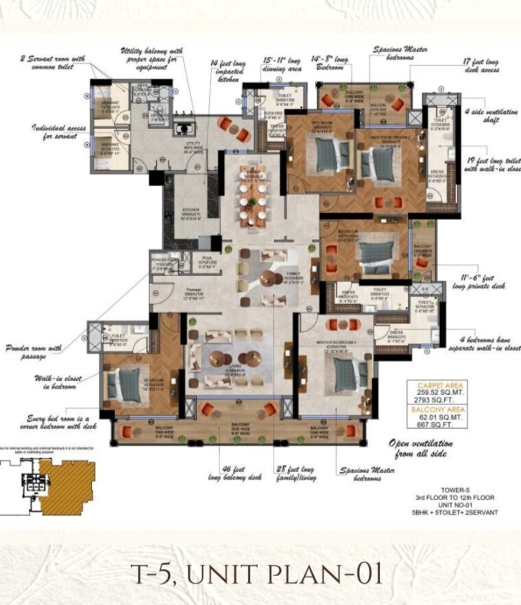 Floor Plan, sector 168 5 Bedroom 5200 Sq.Ft. Apartment In Sector 168 Noida 9043018