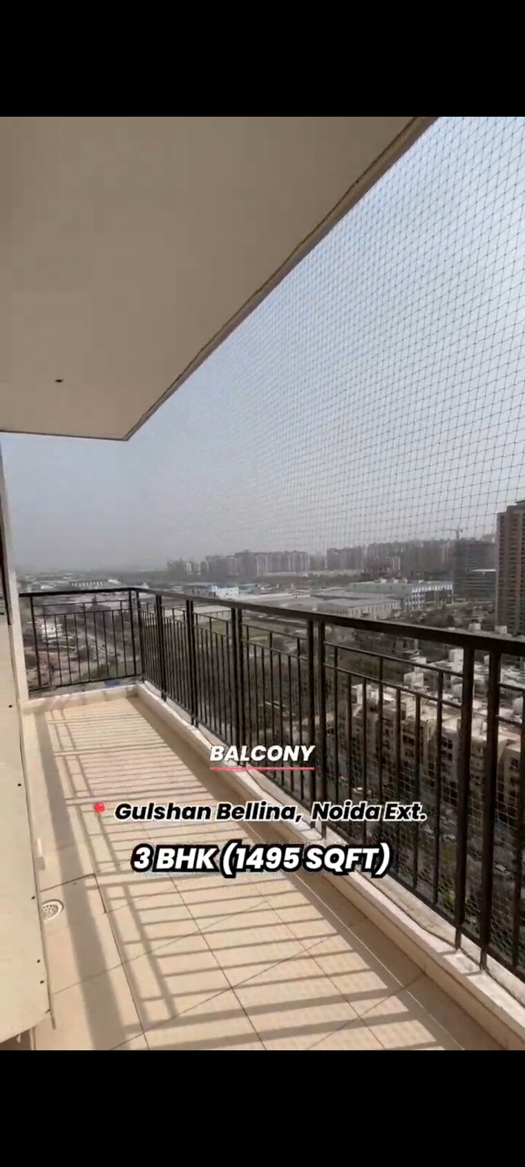 Balcony, gulshan-bellina 3 Bedroom 1495 Sq.Ft. Apartment In Sector 16 Greater Noida Greater Noida 9043322