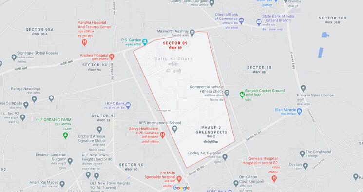 Map Location, smart-world-gems 2.5 Bedroom 1208 Sq.Ft. Apartment In Sector 89 Gurgaon 9046632