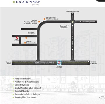 2 BHK Apartment – Map Location View at Bachupally - for Sale