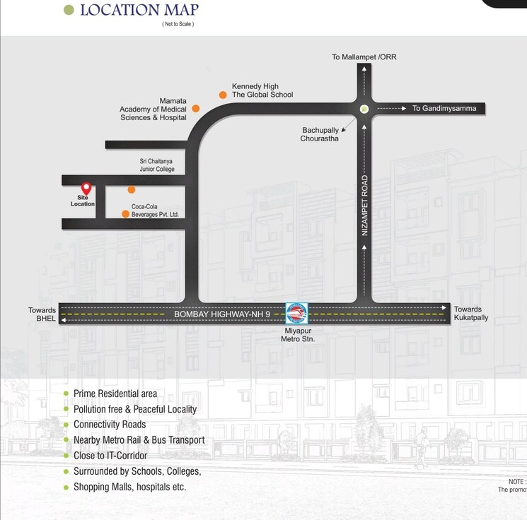 Map Location, bachupally 2 Bedroom 1150 Sq.Ft. Apartment In Bachupally Hyderabad 9046731
