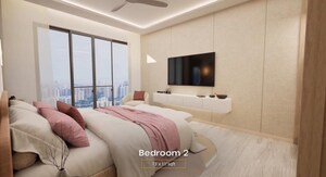 Bedroom in 4 BHK Apartment at Rustomjee Verdant Vistas, Majiwada – for Sale