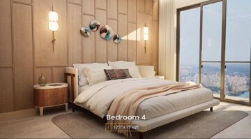 Bedroom in 4 BHK Apartment at Rustomjee Verdant Vistas, Majiwada – for Sale