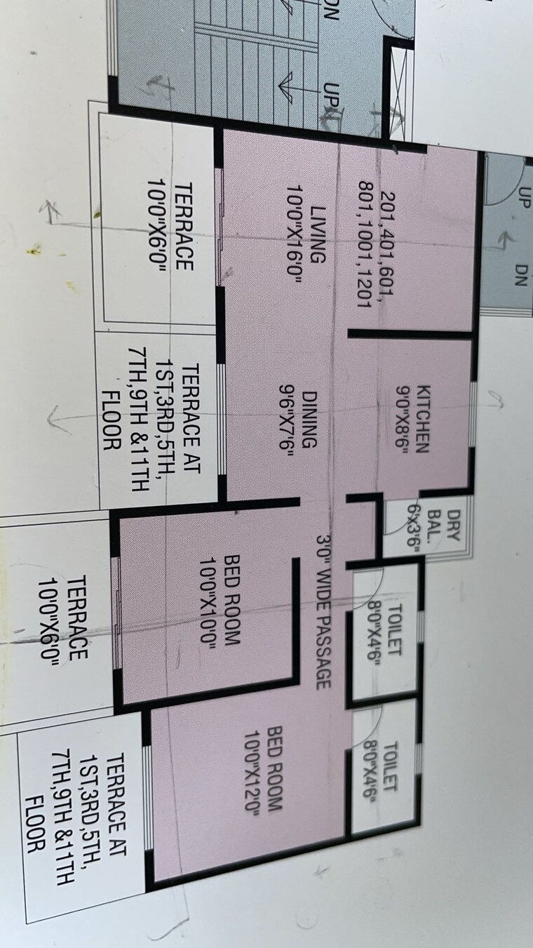 Floor Plan, fortune-associates-aristolia 2 Bedroom 1085 Sq.Ft. Apartment In Hadapsar Pune 9046821