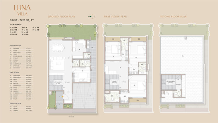 Master Plan, goyal-riviera-uno 4 Bedroom 3450 Sq.Ft. Villa In Soukya Road Bangalore 9046847