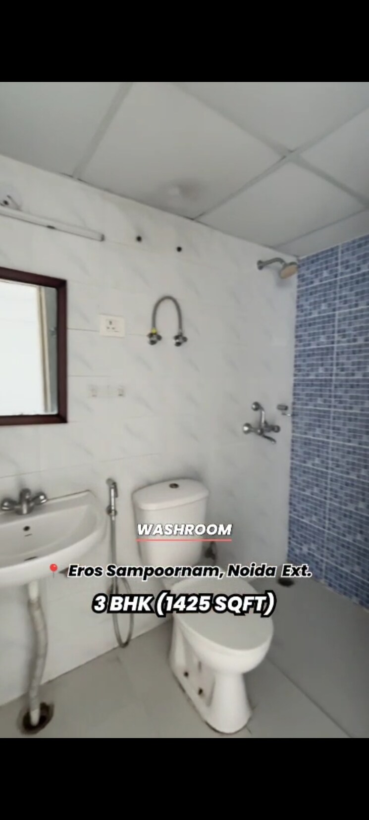 Attached Bathroom, eros-sampoornam 3 Bedroom 1425 Sq.Ft. Apartment In Sector 2 Greater Noida Greater Noida 9046914