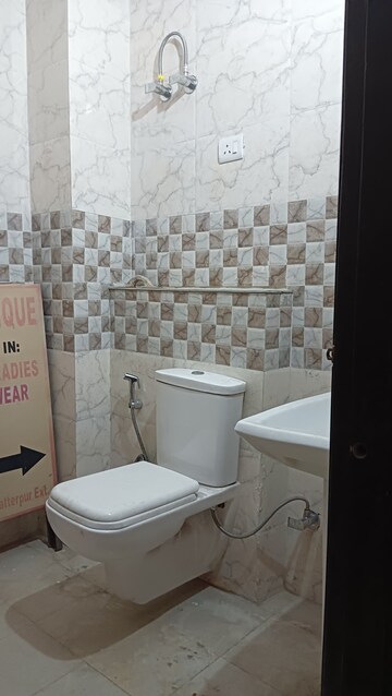 Bathroom in 1 BHK Builder Floor at Chattarpur – for Rent