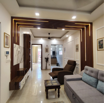 Living Room in 3 BHK Builder Floor at Puri Kohinoor, Tikawali – for Rent