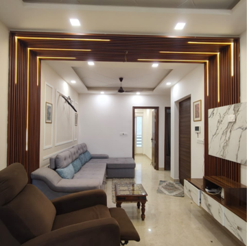 Living Room in 3 BHK Builder Floor at Puri Kohinoor, Tikawali – for Rent