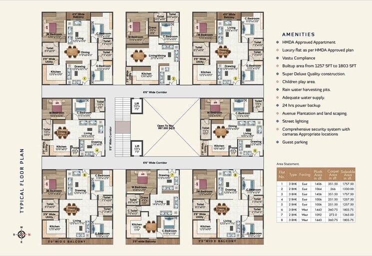 Floor Plan, i-homes-praramb 2 Bedroom 1365 Sq.Ft. Apartment In Adibatla Hyderabad 9047626