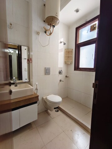 Bathroom in 3 BHK Builder Floor at RBC II, Sushant Lok I – for Rent