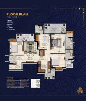 Floor Plan in 4 BHK Apartment at Noida Extension – for Sale