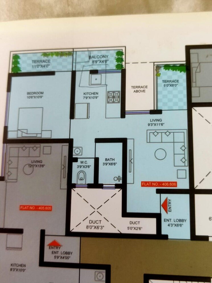 Floor Plan, shankeshwar-palace 1 Bedroom 695 Sq.Ft. Apartment In Pimpri Pune 8903781