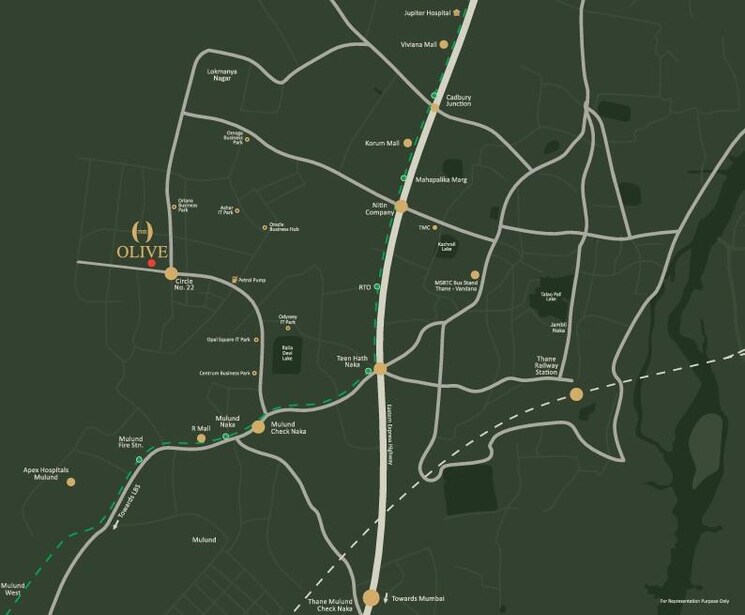 Map Location, ekatva-the-olive Commercial Office Space 950 Sq.Ft. In Wagle Industrial Estate Thane 9013168
