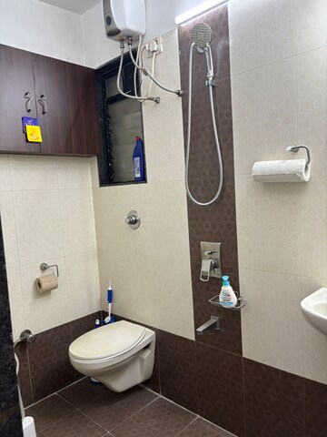 Bathroom in 3 BHK Apartment at Sankalp CHS Kopar Khairane, Kopar Khairane – for Rent
