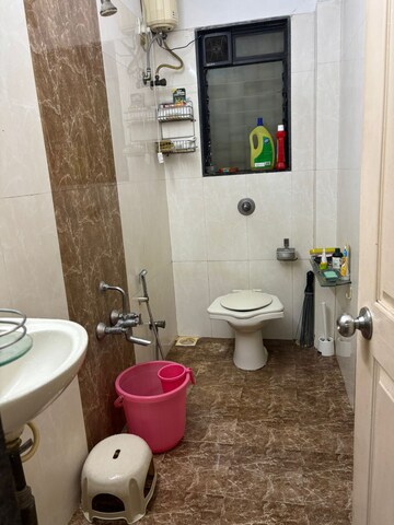 Bathroom in 3 BHK Apartment at Sankalp CHS Kopar Khairane, Kopar Khairane – for Rent