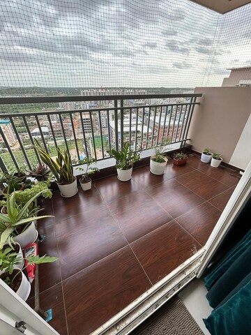 Balcony in 3 BHK Apartment at Rajapushpa Regalia, Kokapet – for Rent