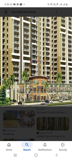 3 BHK + Servant Room,Study Room Apartment For Sale in Amrapali Crystal Homes