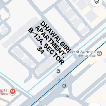 Floor Plan in 2 BHK Apartment at Dhawal Giri Apartment, Sector 34 – for Rent