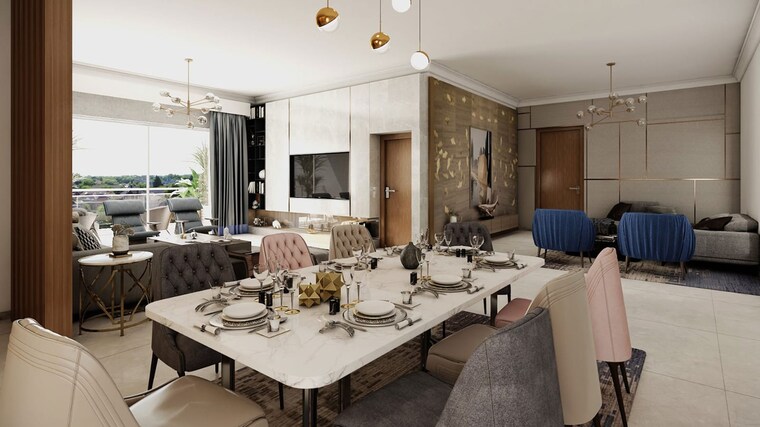 Living Room, ramky-one-symphony 4 Bedroom 1585 Sq.Ft. Apartment In Peeranchuruvu Hyderabad 9050983