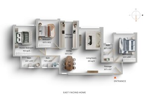 Floor Plan in 3 BHK Apartment at Raj Infinia, Malad West – for Sale