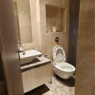 Bathroom in 2 BHK Apartment at Juhu Vishal CHS, Airport Area Juhu – for Rent