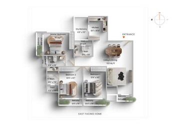 Floor Plan in 2 BHK Apartment at Lily White, Jogeshwari East – for Rent