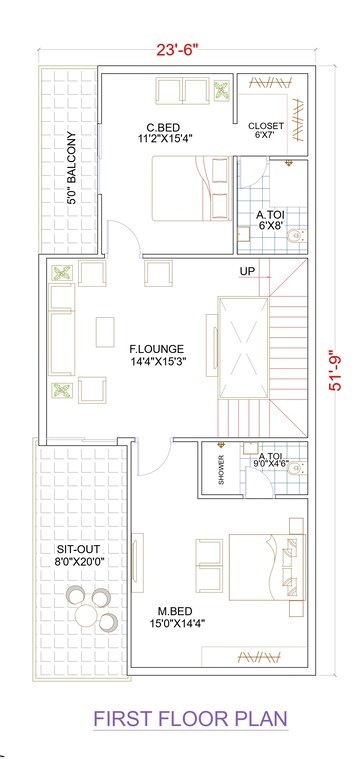 Floor Plan in 4 BHK Villa at Krishna Reddy Pet – for Sale