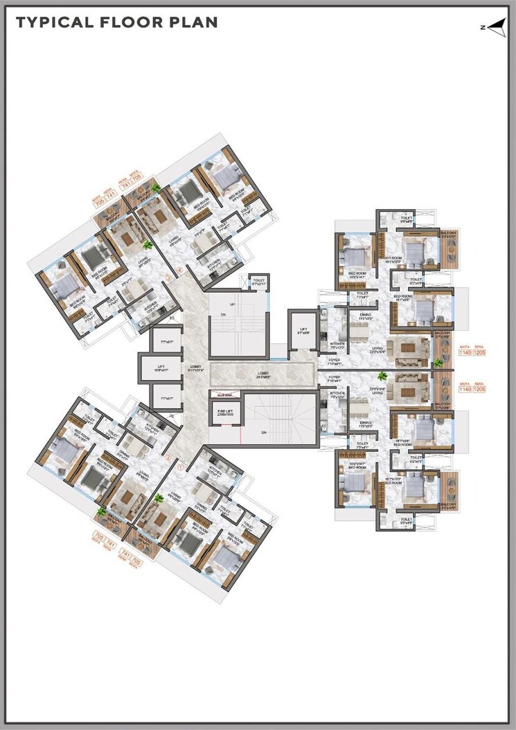 Floor Plan, dgs-sheetal-sky 2 Bedroom 741 Sq.Ft. Apartment In Andheri West Mumbai 9051525