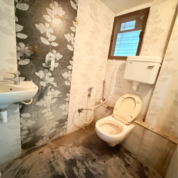 Bathroom in 1 BHK Apartment at Morya Garden Residency, Vichumbe – for Rent