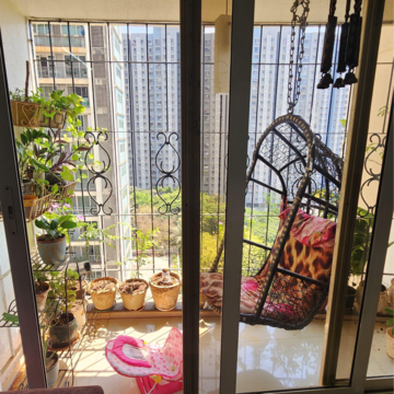 Balcony in 3 BHK Apartment at Anmol Towers, Mahesh Nagar – for Rent