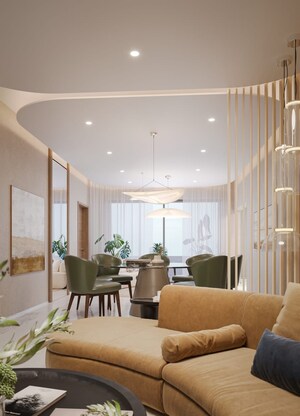 Living Room in 3 BHK Apartment at Sobha Waterfront, Somajiguda – for Sale