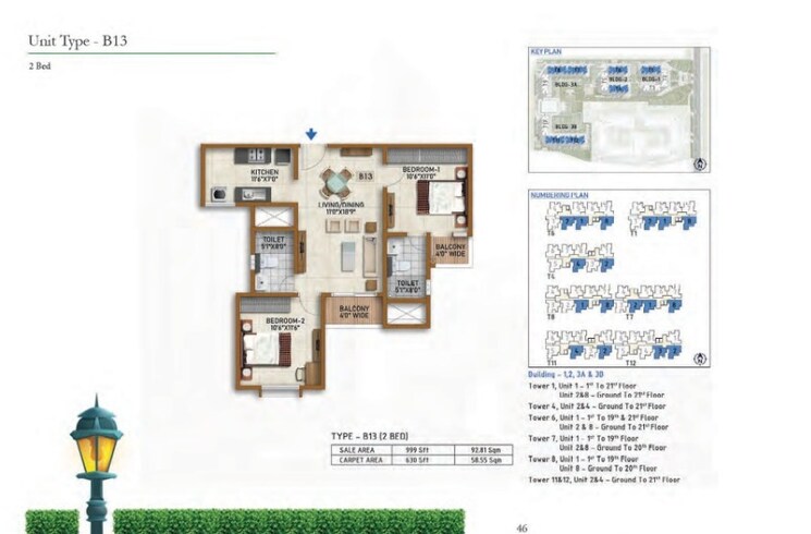 Master Plan, prestige-finsbury-park-hyde 2 Bedroom 999 Sq.Ft. Apartment In Bagaluru Bangalore 9052977