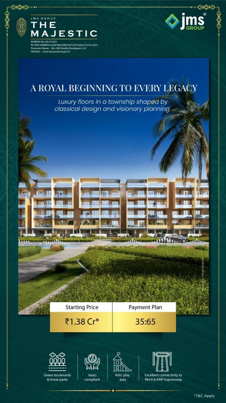 Exterior View, jms-the-majestic 3 Bedroom 1611 Sq.Ft. Apartment In Manesar Sector 9 Gurgaon 9053996
